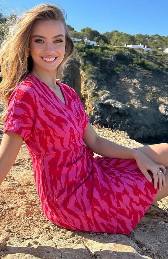 Wrap Jurk Fenna Zebra Fuchsia – alle jurkjes — foto 2