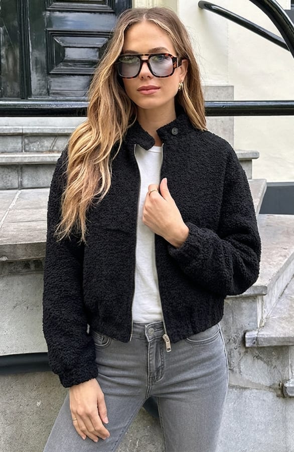 Teddy Bomberjas Zwart – jassen — foto 4