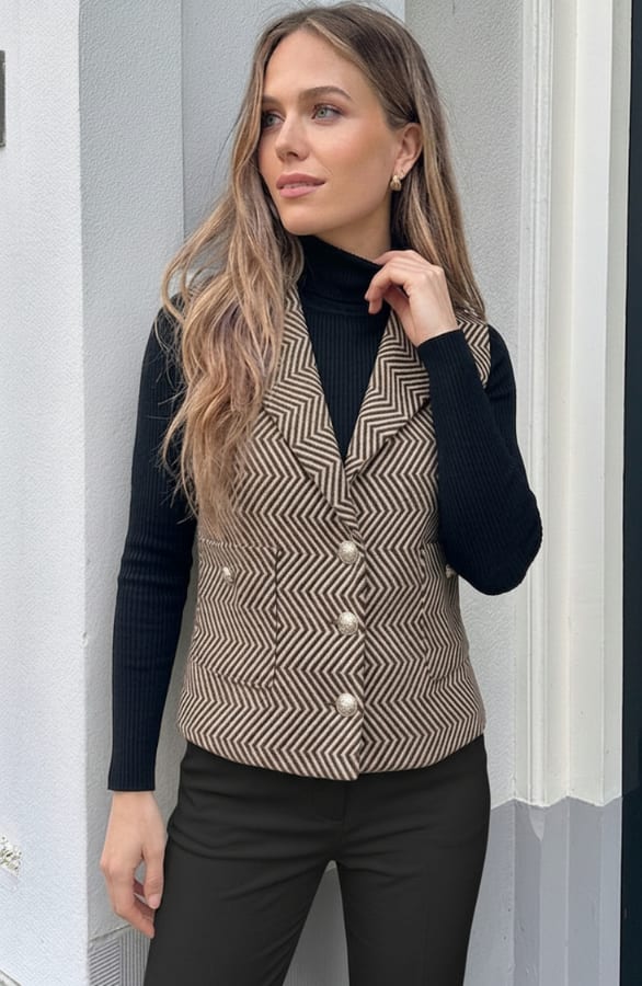 Boucle Gilet Anoek Zigzag Horizontaal – vesten — foto 3