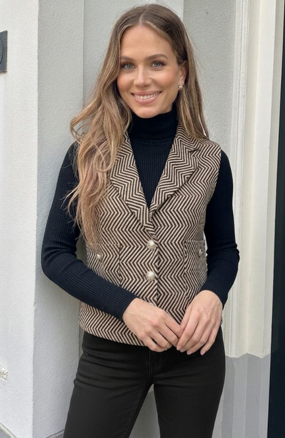 Boucle Gilet Anoek Zigzag Horizontaal