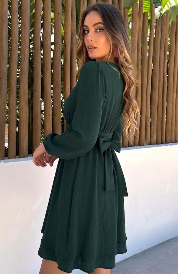 Elegant Bow Dress Emerald – alle jurkjes — foto 6