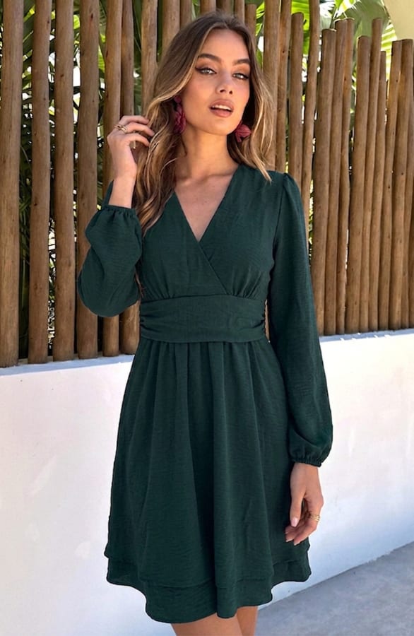 Elegant Bow Dress Emerald – alle jurkjes — foto 4