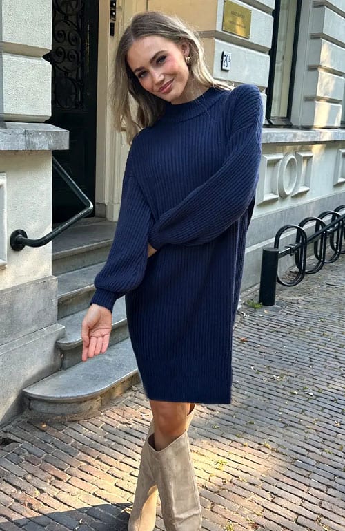 Gebreide Trui Jurk Navy – alle jurkjes — foto 5