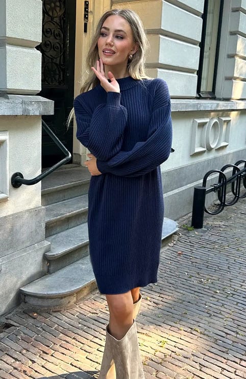 Gebreide Trui Jurk Navy – alle jurkjes — foto 3
