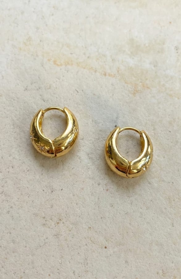 Shiny Star Earrings Gold