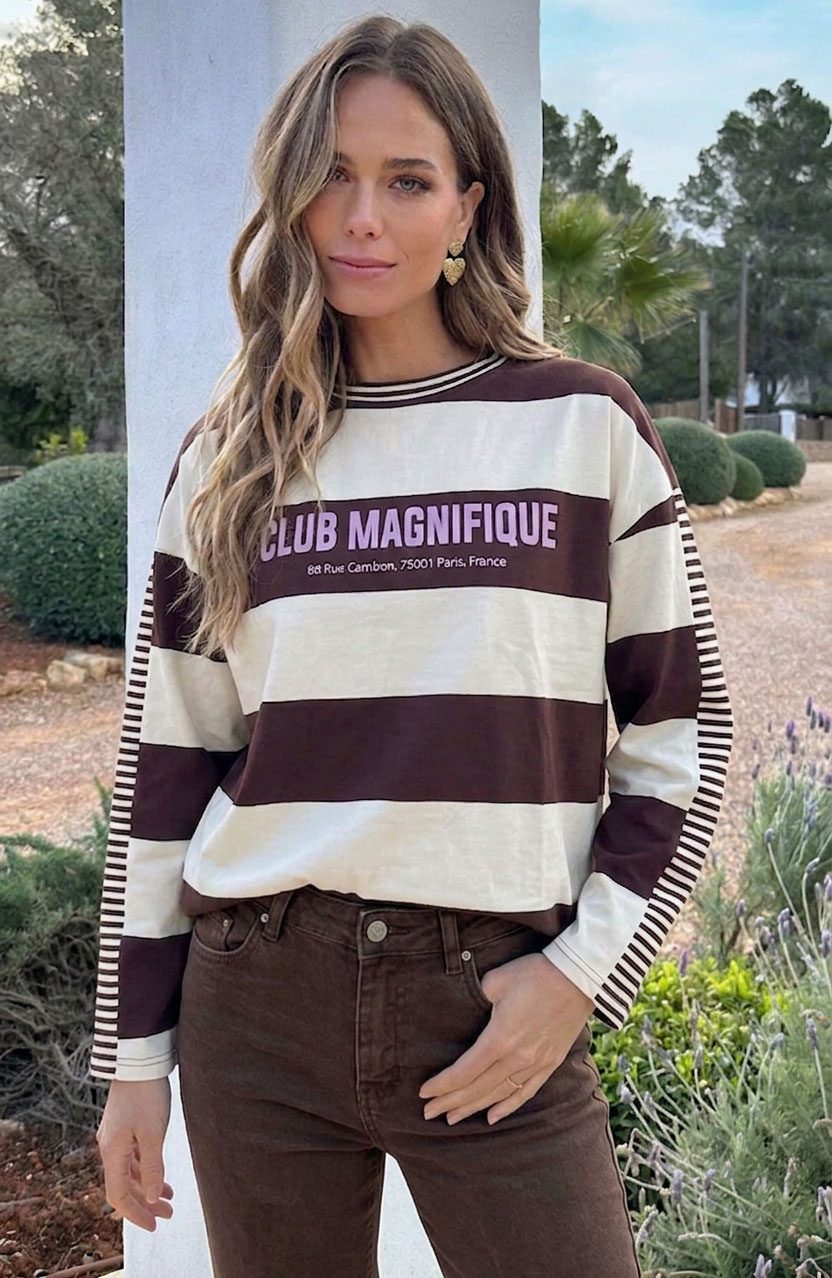 Katoen Gestreept Shirt Club Magnifique Choco – shirts & tops — foto 2