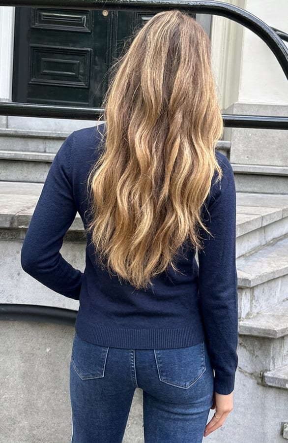 Knitted High Neck Top Navy – truien — foto 4