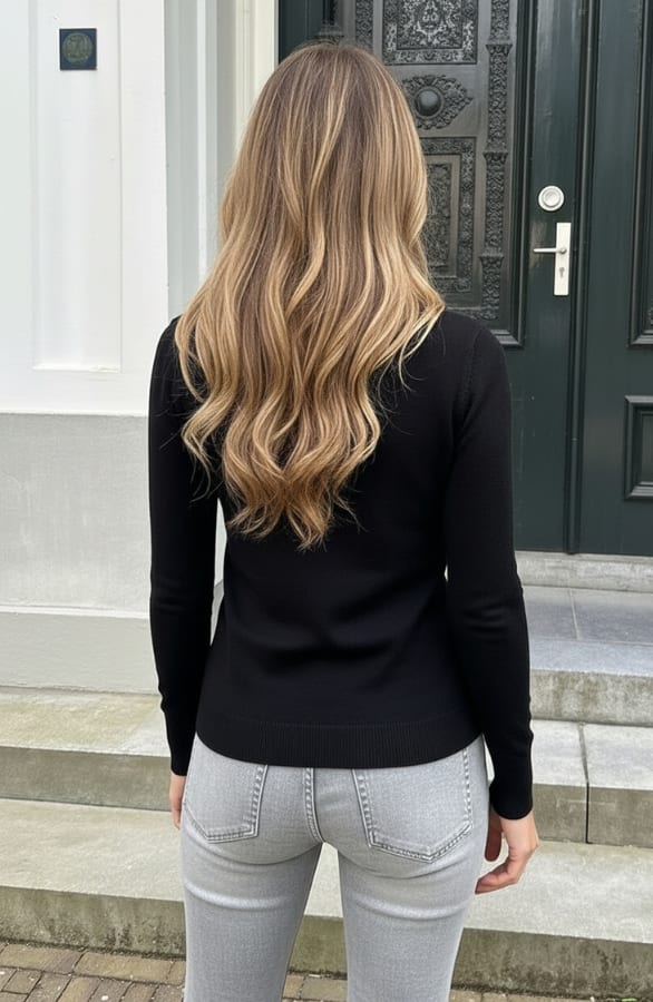 Knitted High Neck Top Zwart – truien — foto 5