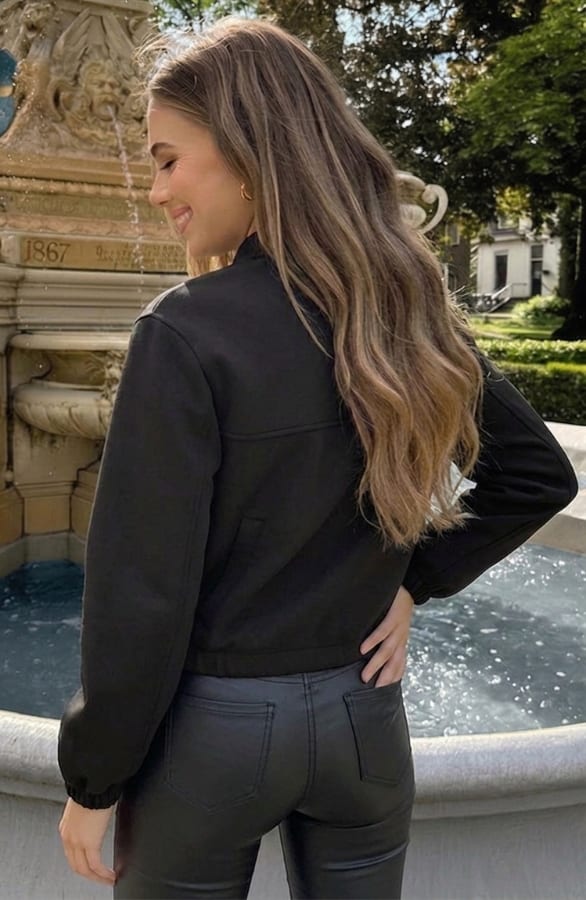 Lined Bomber Jacket Black – jassen — foto 4
