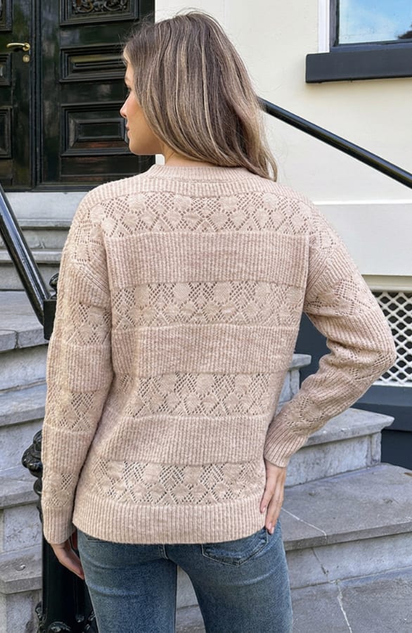 Lurex Trui Oversized Taupe – truien — foto 4