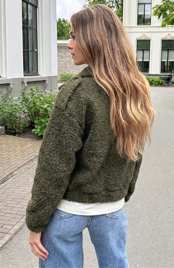Oversized Boucle Bomber Army – jassen — foto 3