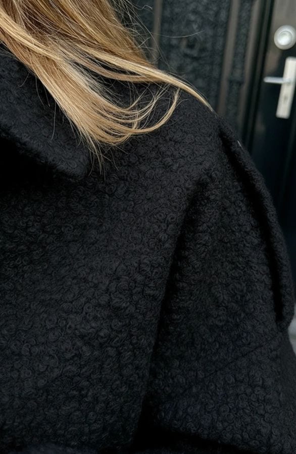 Oversized Boucle Bomber Zwart – jassen — foto 4