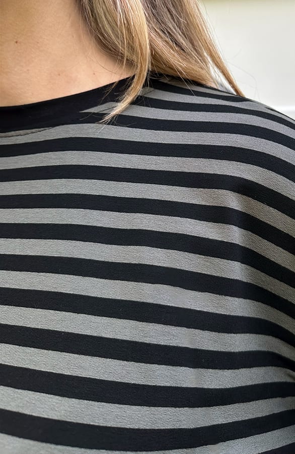 Oversized Gestreepte Katoenen Top Army Zwart – shirts & tops — foto 5
