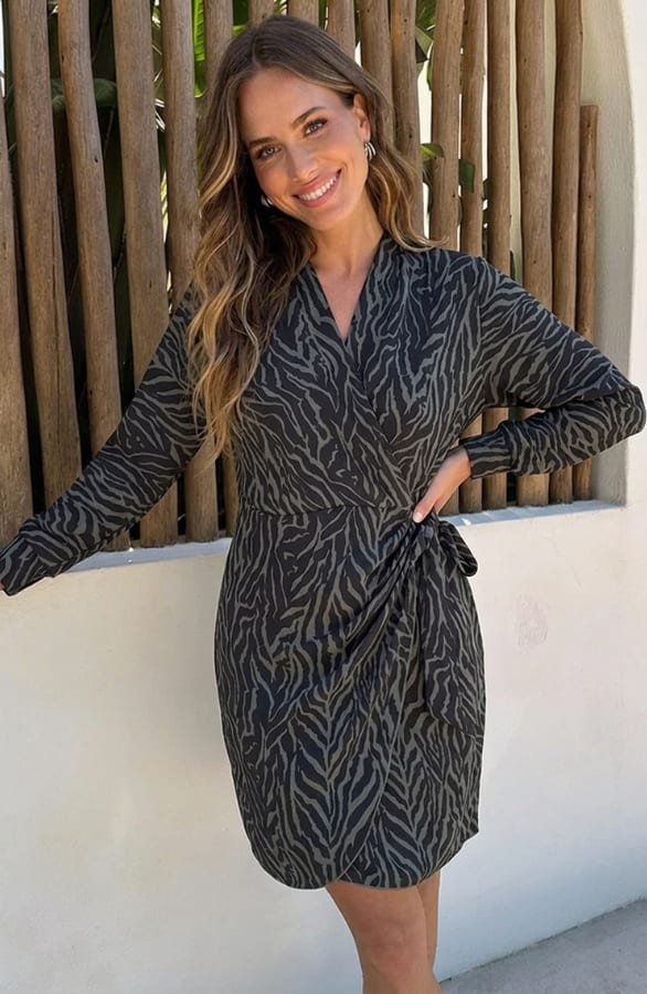 Overslag Jurk Zebraprint Army