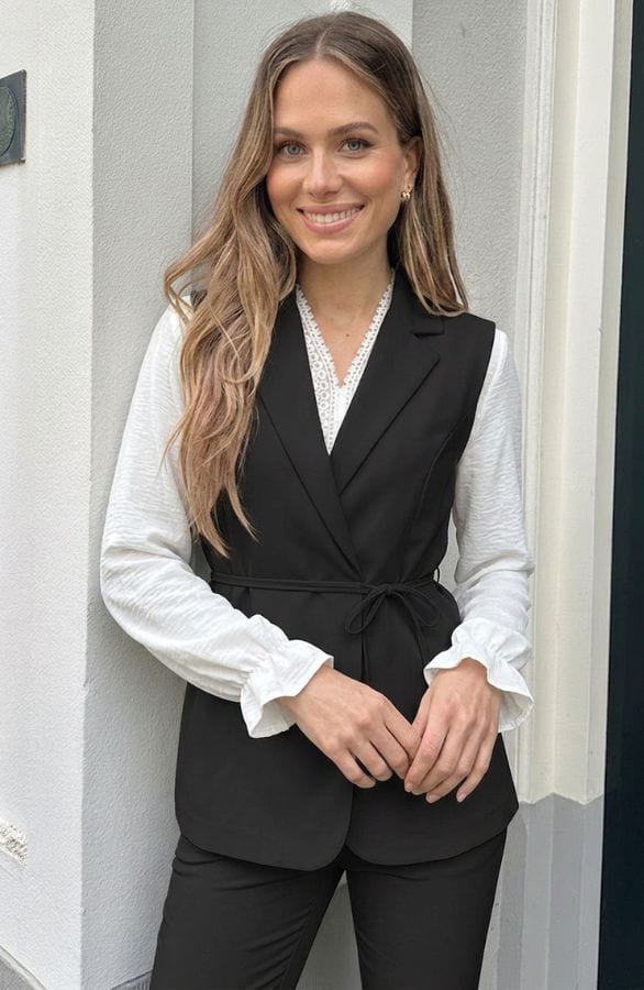 Padded Shoulder Wrap Gilet Zwart – vesten — foto 3