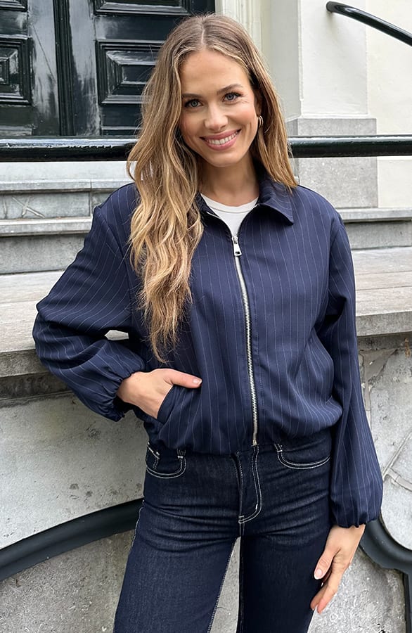 Bomber Jacket Stripe Navy – jassen — foto 2