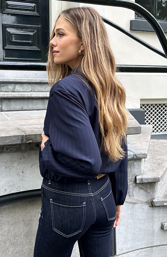 Bomber Jacket Stripe Navy – jassen — foto 5