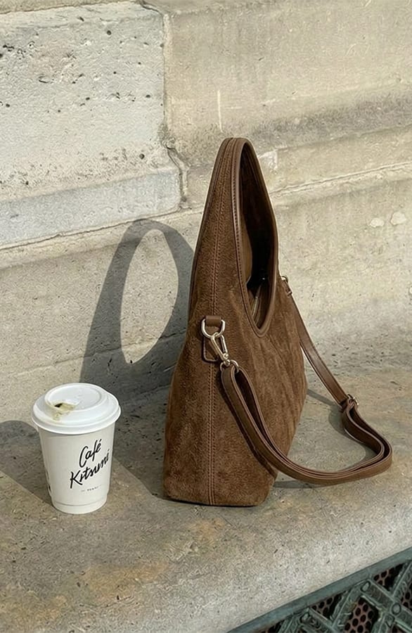 Essential Suedine Handbag Choco – accessoires — foto 4