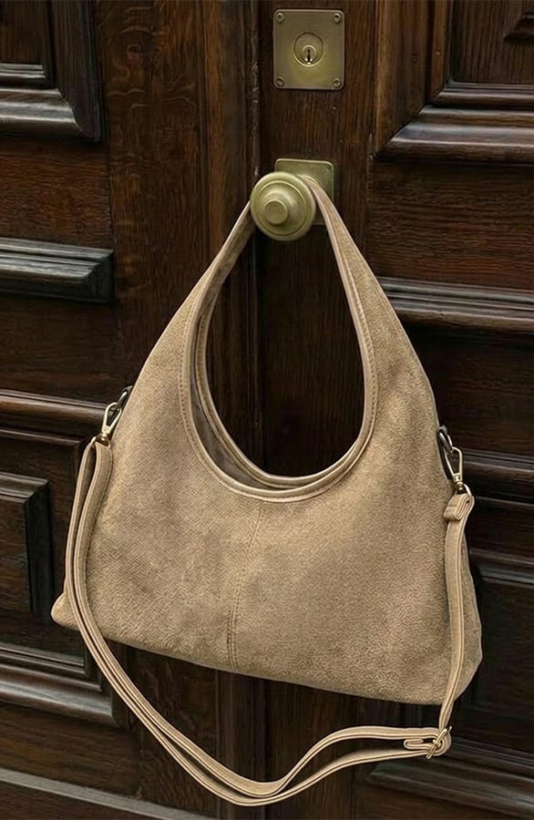 Essential Suedine Handbag Beige