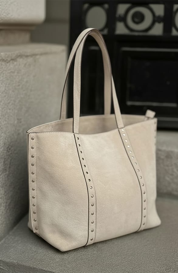 Studded Shopper Bag Beige – accessoires — foto 2