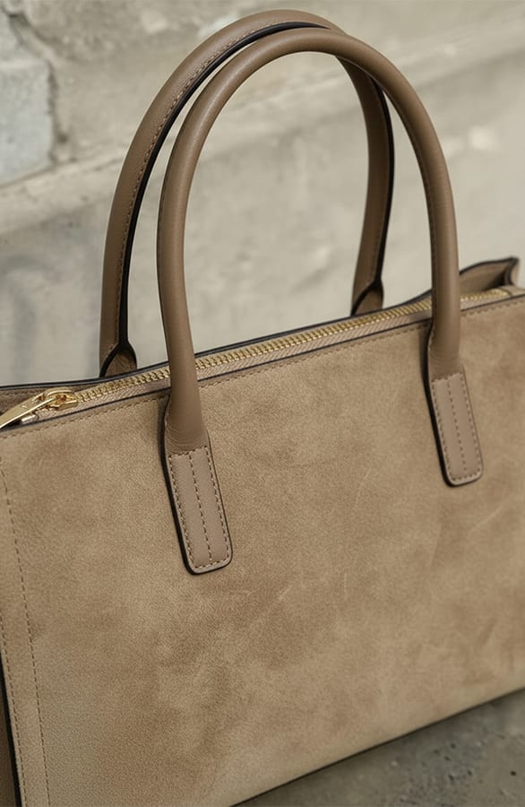 Handtas Suede Tas Taupe – accessoires — foto 2