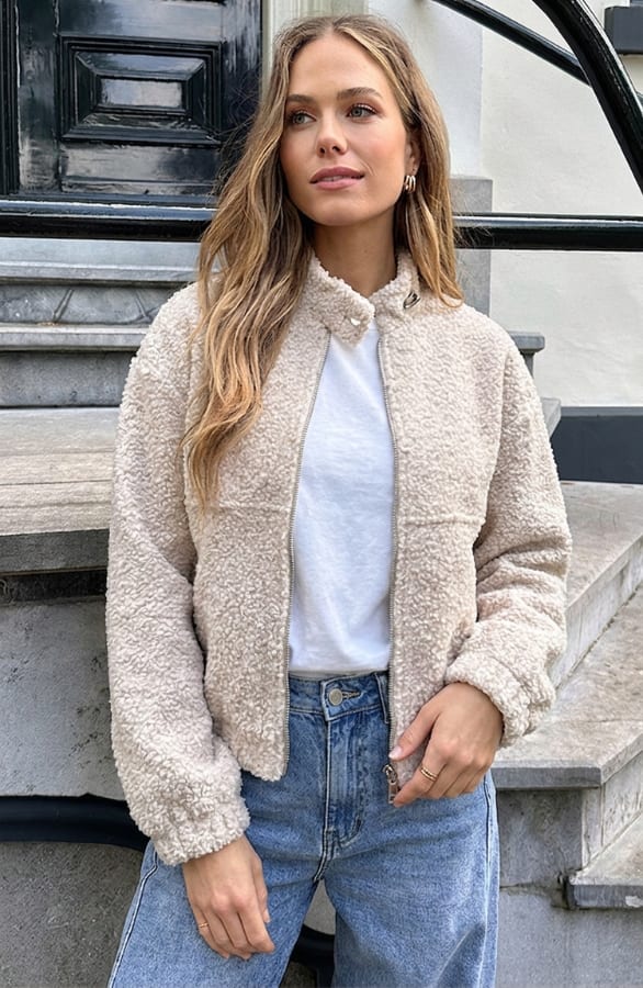 Teddy Bomberjas Beige – jassen — foto 3