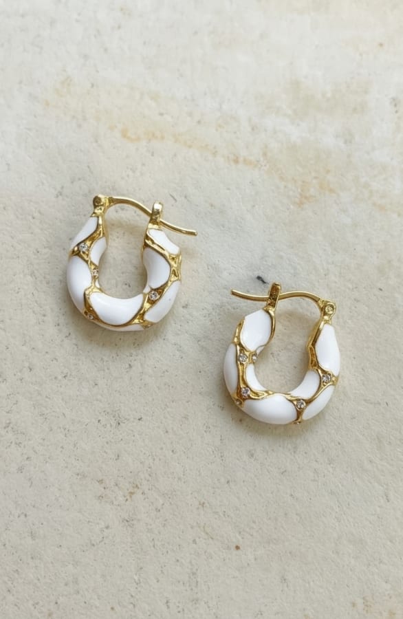 Marble Earrings white Gold