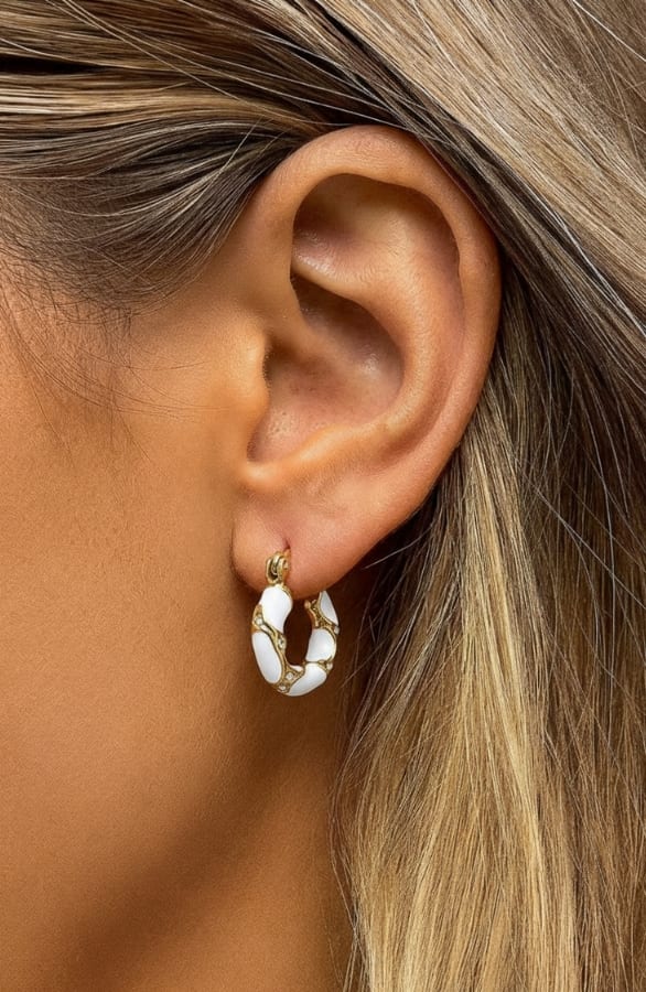 Marble Earrings white Gold – accessoires, foto 2