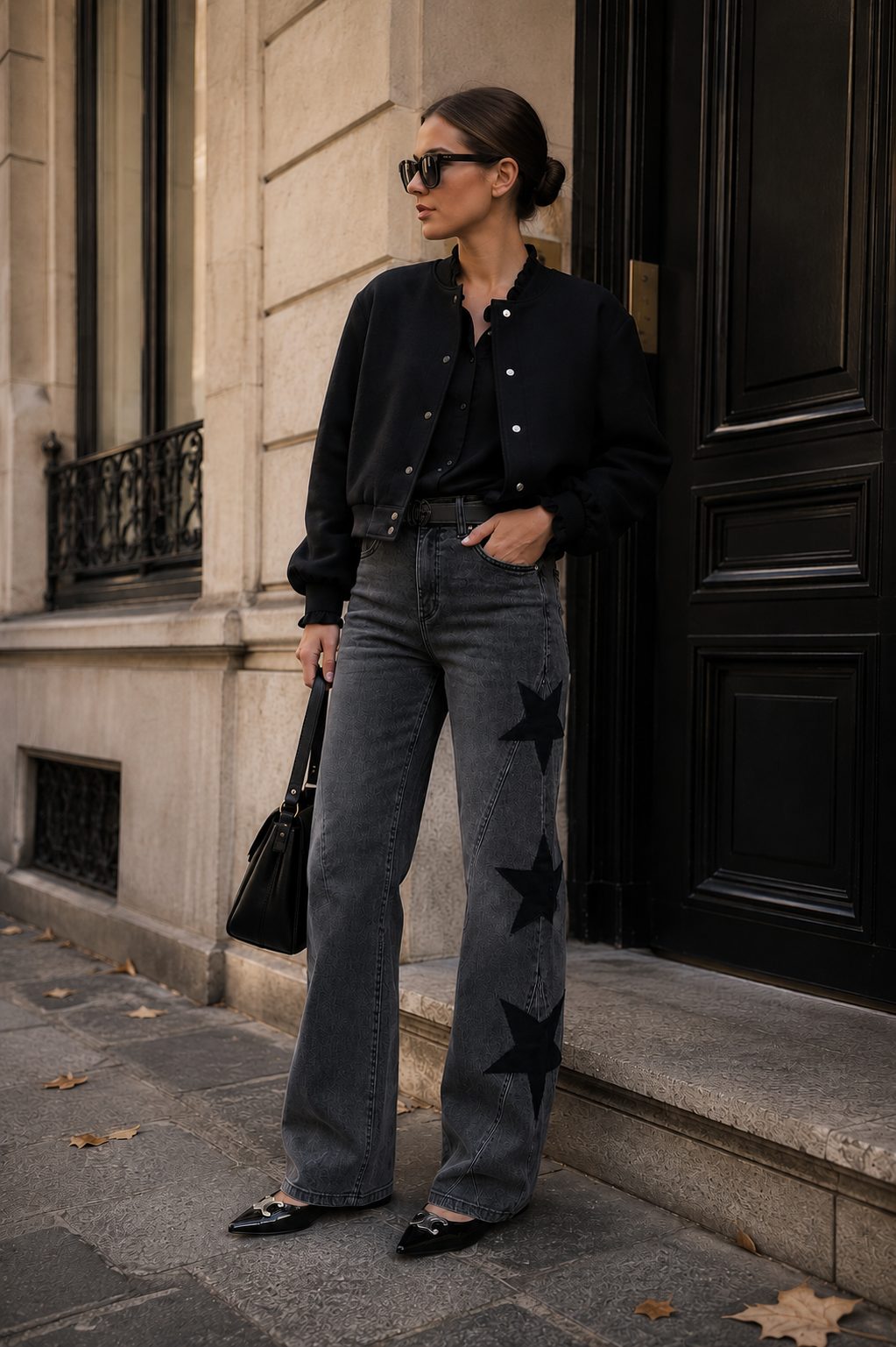 Wide Leg Star Jeans Dez Dark Grey – flared broeken, foto 3
