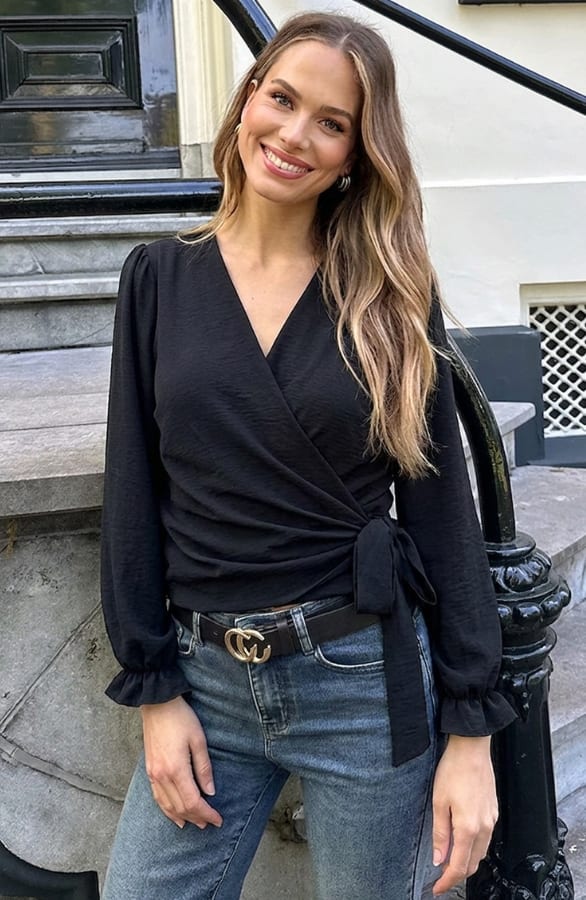 Overslag Blouse Zwart – kleding — foto 6