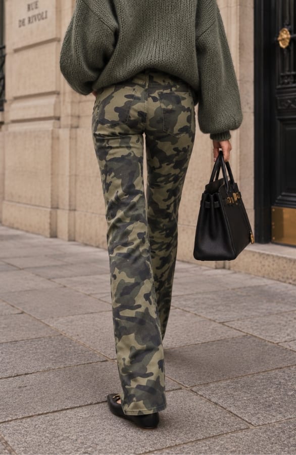 Camouflage Straight Leg Jeans Stretch – flared broeken, foto 2