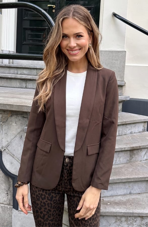 Dames Blazer Nore Longsleeve Bruin – blazers — foto 4