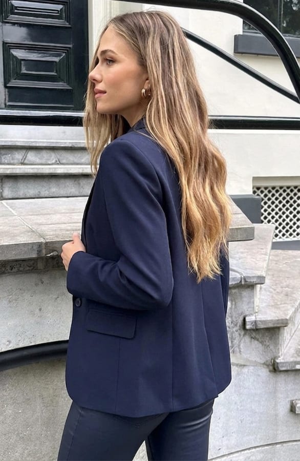 Dames Blazer Nore Longsleeve Navy – blazers — foto 3