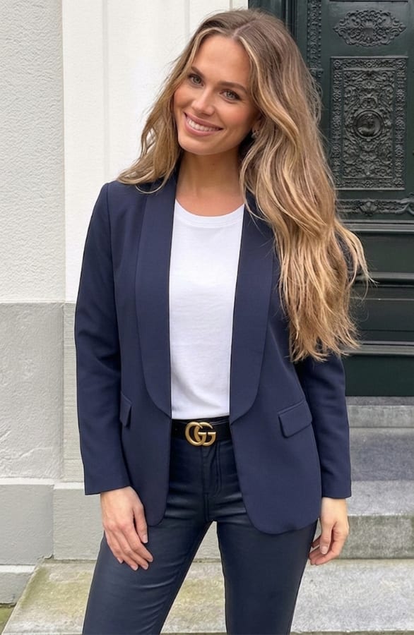 Dames Blazer Nore Longsleeve Navy – blazers — foto 2