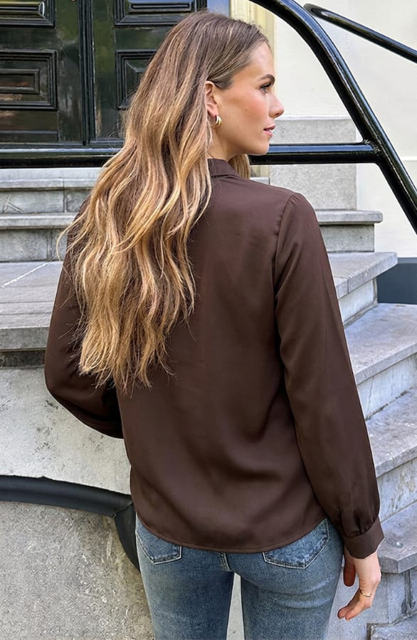 Oversized Blouse Xenna Choco – kleding, foto 3