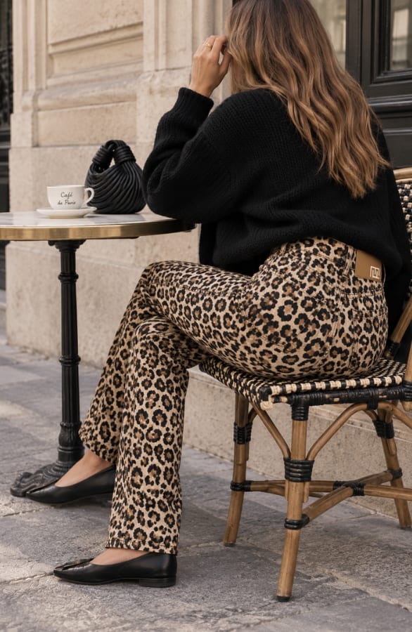 Panterprint Stretch Wide Leg Jeans Dez, foto 4
