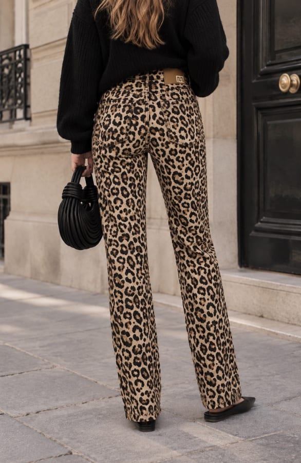 Panterprint Stretch Wide Leg Jeans Dez, foto 5