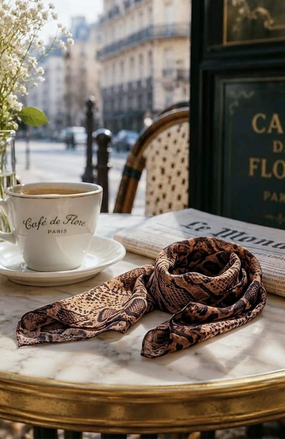 Sjaal Slangenprint Choco – accessoires — foto 2