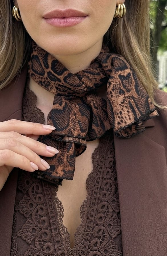 Sjaal Slangenprint Choco
