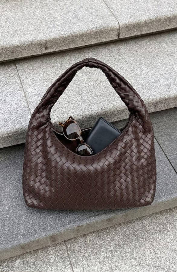 Soft Braided Bag Brown – accessoires, foto 3