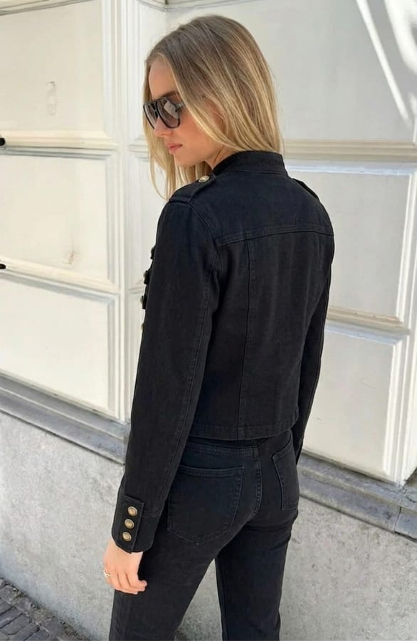 Statement Button Jacket Zwart – jassen, foto 5