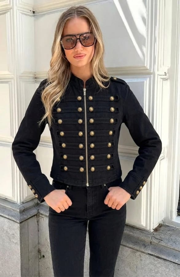 Statement Button Jacket Zwart