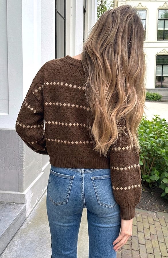 Stipjes Trui Emie Choco – truien, foto 4