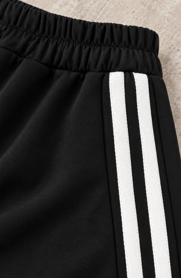 Strepen Wide Leg Broek Zwart – flared broeken, foto 4