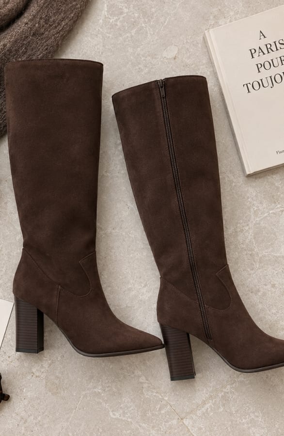 Suedine Classic Hak Laarzen Choco – schoenen, foto 3