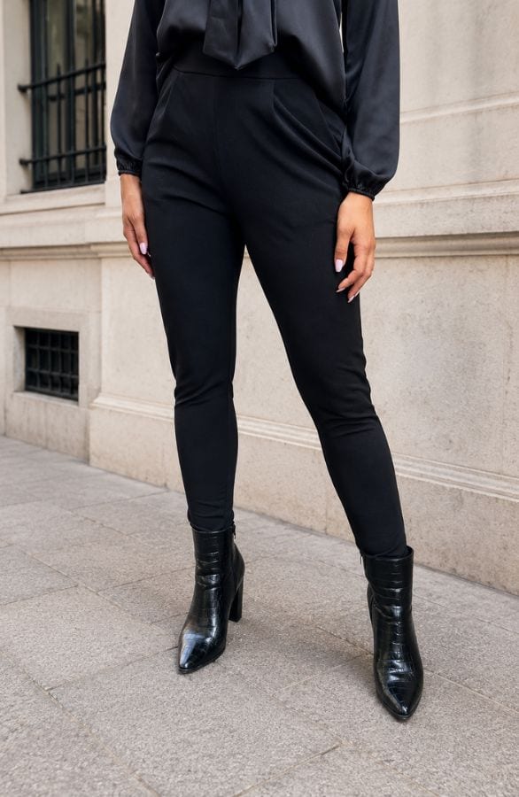 Pantalon Met Gekruiste Taille Dorine Zwart