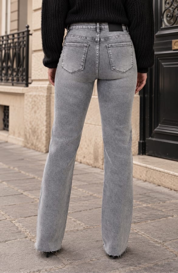 Wide Leg Jeans Dez Grey Damaged, foto 4