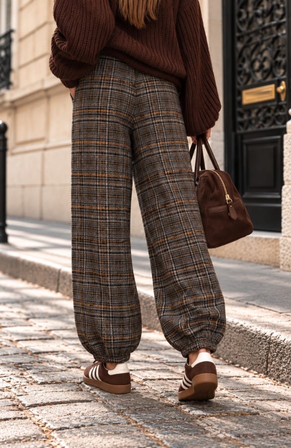 Balloon Checked Broek Choco – broeken, foto 3
