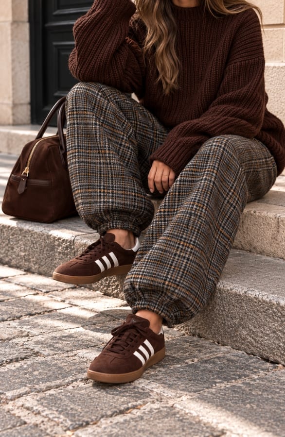 Balloon Checked Broek Choco – broeken, foto 2