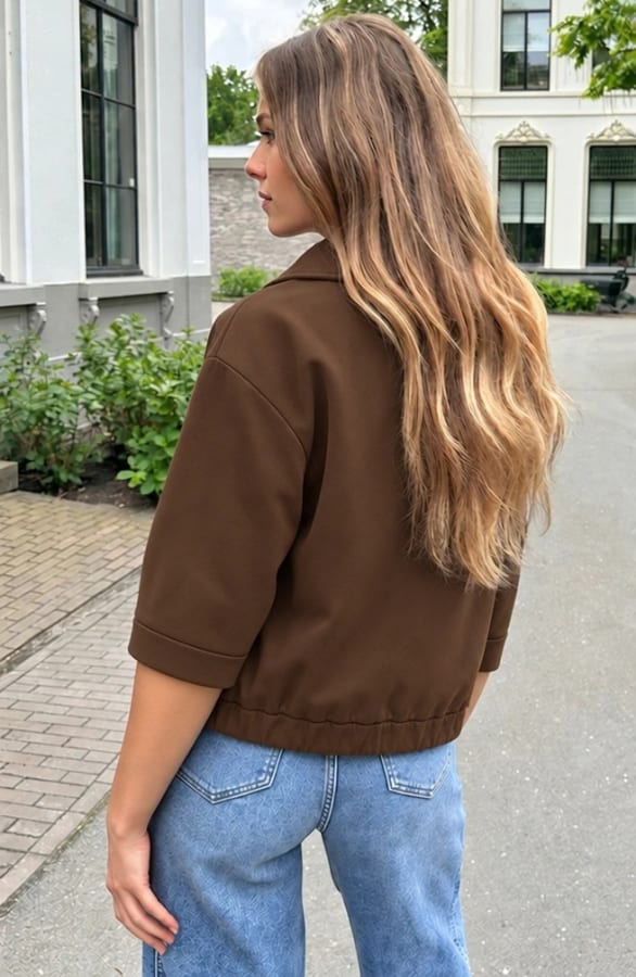 Casual Zip Up Jacket Choco – jassen, foto 4